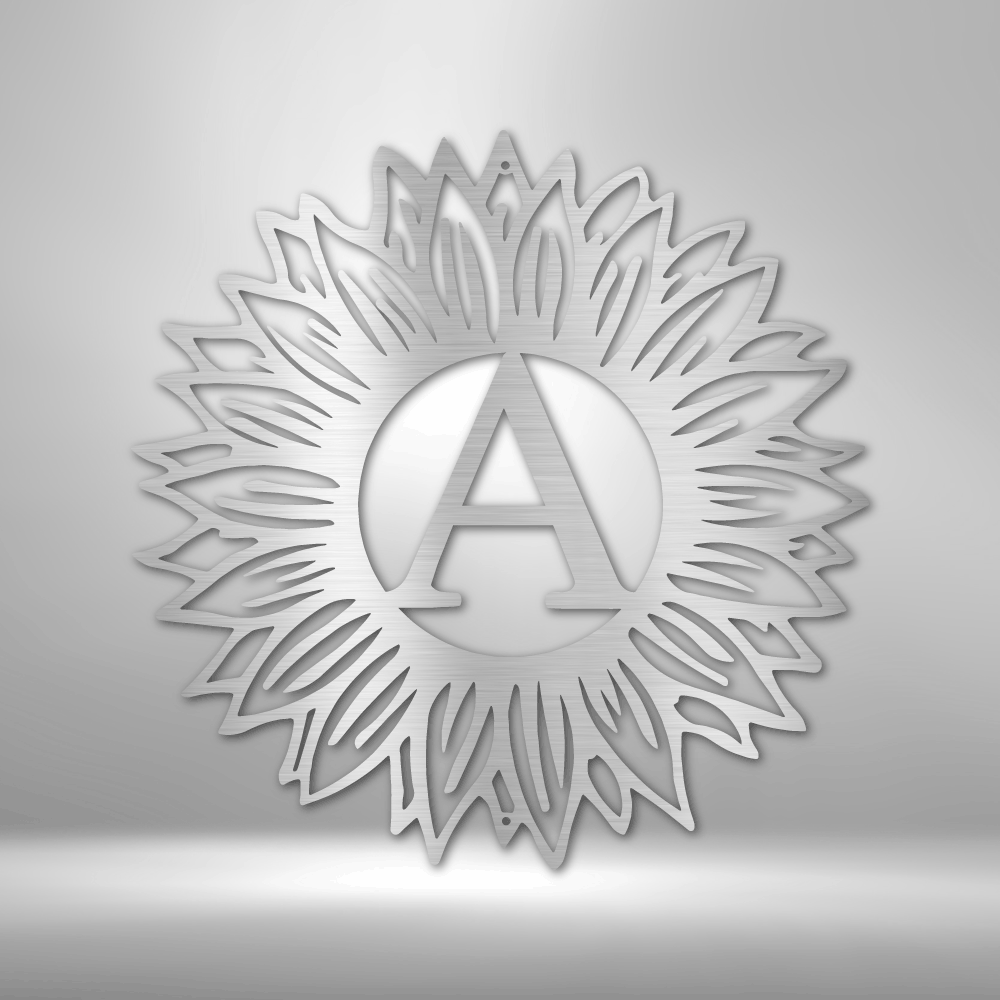 Sunflower Initial - Steel Sign