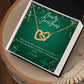 Interlocking Hearts Necklace - Merry Christmas Mom