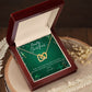 Interlocking Hearts Necklace - Merry Christmas Mom